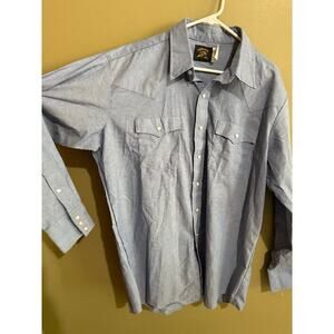 Saddle King Western by Key chambray blue denim pearl snap men’s shirt USA
